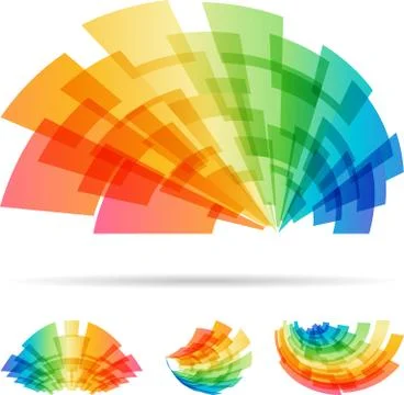 Colorful set abstract element isolated on white background Stock Illustration