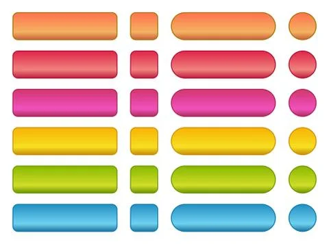 Colorful set of blank buttons Illustrazione stock