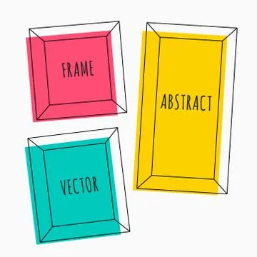 Colorful set of cartoon style frames 库存插图