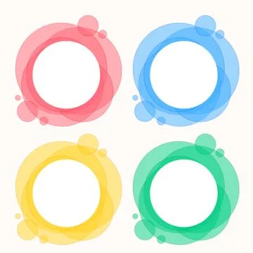 Colorful set of circle round frames Stock Illustration