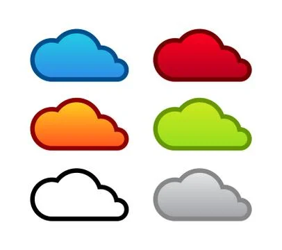 Colorful set of Cloud icons イラスト素材