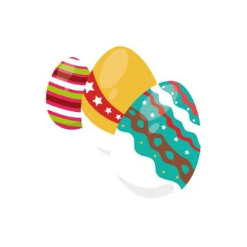 Colorful set collection easter eggs icon design Stock Illustration