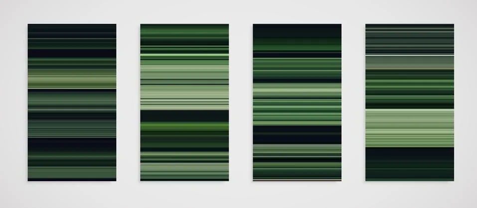 Colorful set of four line pattern, vector illustration Illustrazione stock