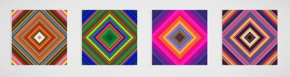 Colorful set of four line pattern, vector illustration Stock Illustration