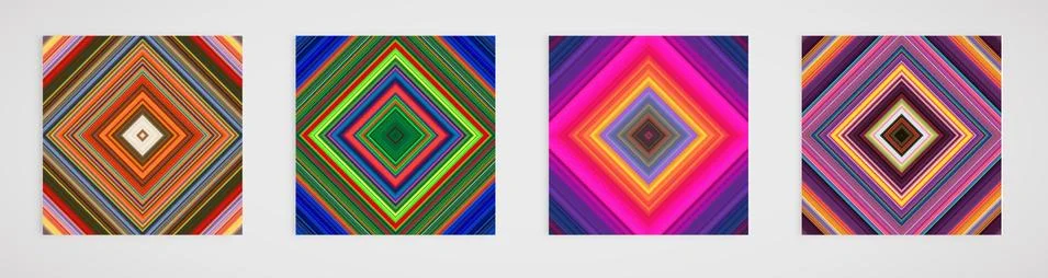 Colorful set of four line pattern, vector illustration Stock Illustration
