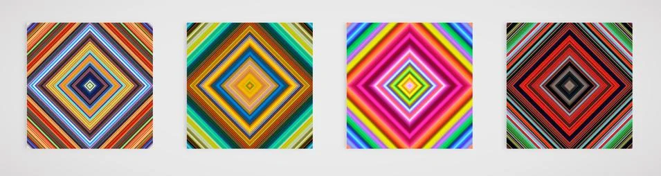 Colorful set of four line pattern, vector illustration Stock Illustration