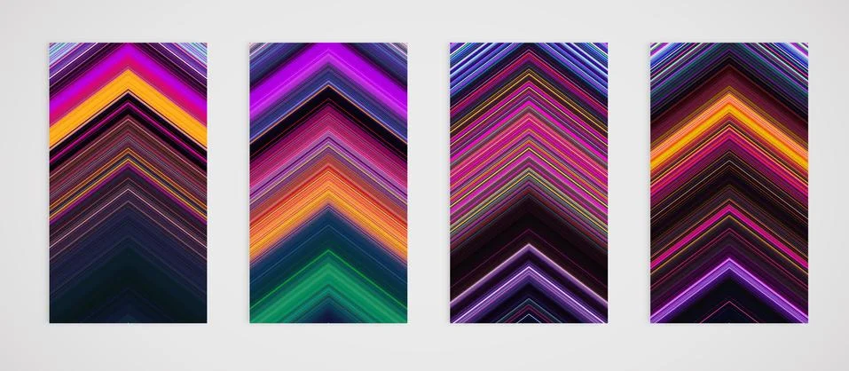 Colorful set of four line pattern, vector illustration Stock Illustration