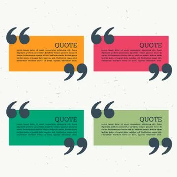 Colorful set of four quotation marks Stock Illustration