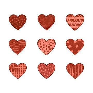 Colorful Set with Hearts shape Stock Illustration