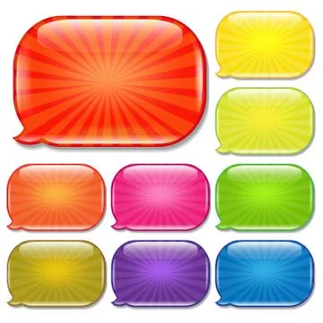 Colorful set speech bubbles Stock Illustration