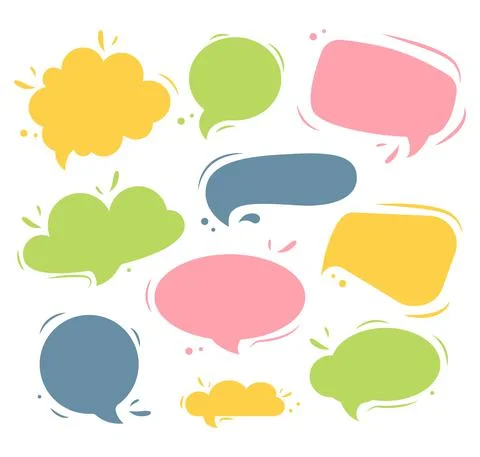 Colorful set of speech bubbles Stock Illustration