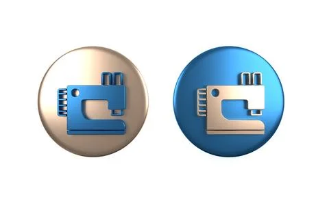 Colorful Sewing machine icon isolated on white background. Circle button. 3.. Stock Illustration