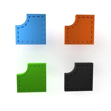 Colorful Sewing Pattern icon isolated on white background. Markings for sew.. イラスト素材