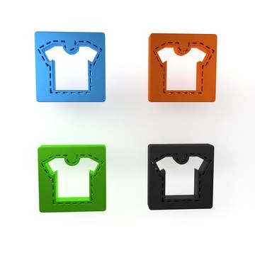 Colorful Sewing pattern icon isolated on white background. Markings for sew.. Stock Illustration