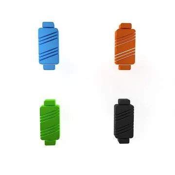 Colorful Sewing thread on spool icon isolated on white background. Yarn spo.. Stock Illustration