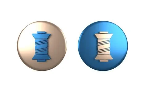 Colorful Sewing thread on spool icon isolated on white background. Yarn spo.. Stock Illustration