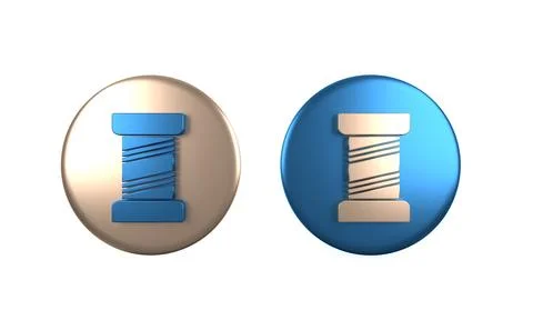 Colorful Sewing thread on spool icon isolated on white background. Yarn spo.. Stock Illustration