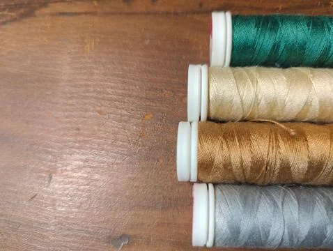 Colorful Sewing Thread Spools Stock Photos