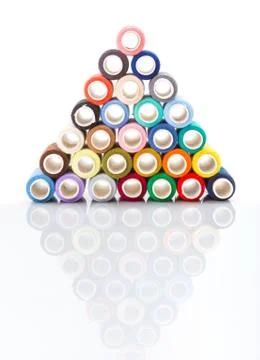 Colorful sewing threads Stock Photos