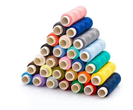 Colorful sewing threads Stock Photos