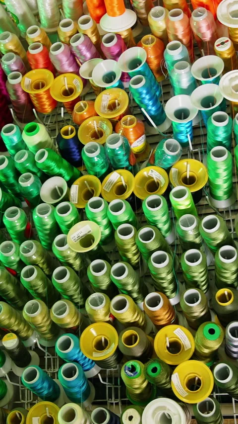 Colorful sewing tools on a wall.  Video stock 310302852