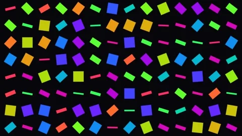 Colorful shapes on black background create abstract design Stock Footage 338229458