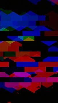 Colorful shapes create patterns on a dark background Stock Illustration