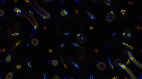 Colorful shapes move in dark background in abstract design Stock Footage 338287685