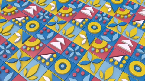 Colorful shapes pattern on a seamless loop Stock Footage 274728051