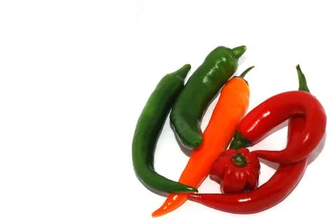 Colorful sharp pfefferoni Stock Photos