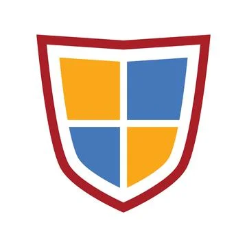 Colorful Shield Emblem Icon Vector Stock Illustration
