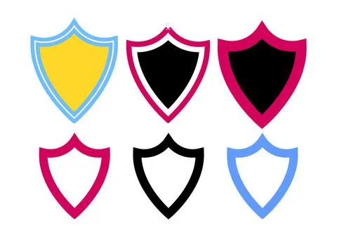 Colorful Shield Icon Set  Vector Badge and Emblem Templates for Security an.. Stock Illustration