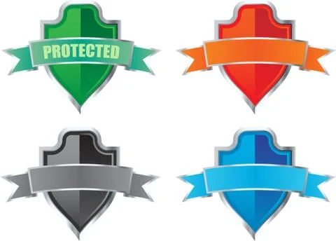Colorful shields Stock Illustration