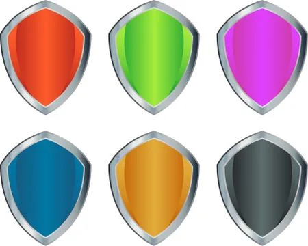Colorful shields Illustrazione stock