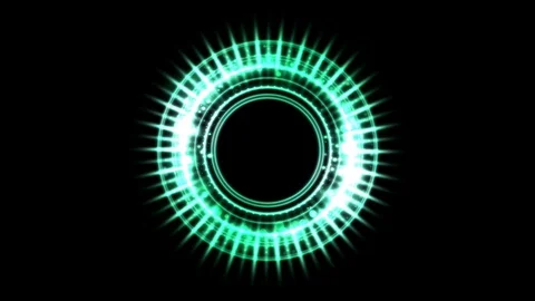 Colorful Shining and Rotating Light Circle Pattern - Seamless Loop Turquoise 스톡 동영상 88916385