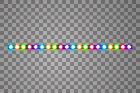 Colorful Shining led vector stripes, neon illumination on transparent background 스톡 일러스트