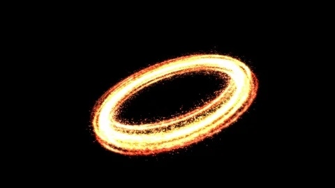 Colorful Shining Light Particles in a Ring Shape - Seamless Loop Fiery Orange Stock Footage 88662101
