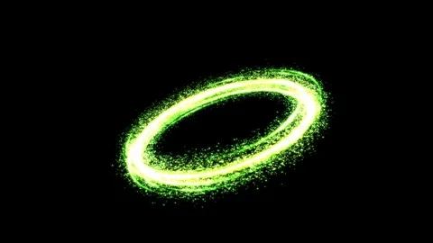 Colorful Shining Light Particles in a Ring Shape - Seamless Loop Green Stock Footage 88662583