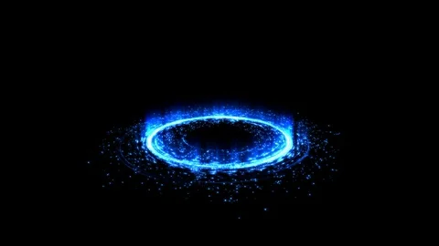 Colorful Shining Magic Circle Lights and Particles - Seamless Loop Blue Stock Footage 88287214