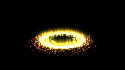 Colorful Shining Magic Circle Lights and Particles - Seamless Loop Golden Stock Footage 88287613