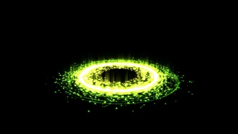 Colorful Shining Magic Circle Lights and Particles - Seamless Loop Green Stock Footage 88287843