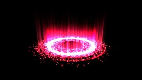 Colorful Shining Magic Circle Lights and Particles - Seamless Loop Red Stock Footage 88288088