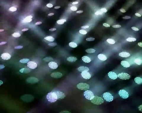 Colorful shiny bubbles lights circular motion background Stock Footage 255921146