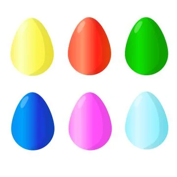 Colorful shiny Easter eggs isolated on a white background. Stock Illustration