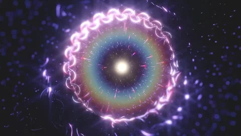 Colorful shiny lights ring shape background Stock Footage 250422698