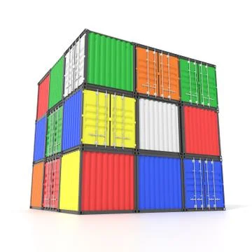 Colorful ship cargo containers Stock Illustration
