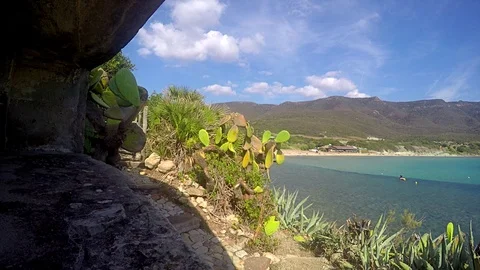 Colorful shore in Alghero. Sardinia, Italy Stock Footage