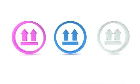 Colorful This side up icon isolated on white background. Two arrows indicat.. Stock Illustration