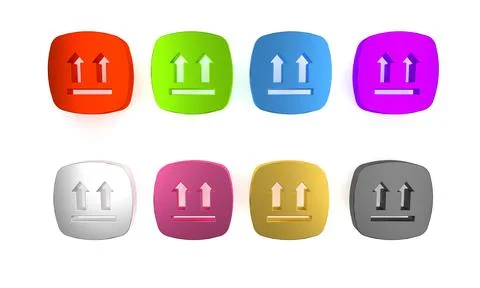 Colorful This side up icon isolated on white background. Two arrows indicat.. Stock Illustration