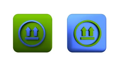 Colorful This side up icon isolated on white background. Two arrows indicat.. Stock Illustration